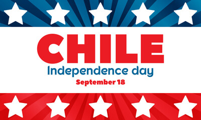 Chile Independence Day. Celebrate in September 18. Patriotic Poster, card, banner, template, background. 
