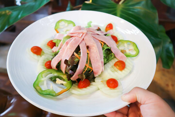 ham salad, ham and vegetable salad