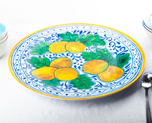 food plate top view on clear background