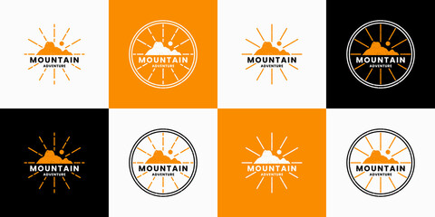 bundle mountain , adventure logo design vector