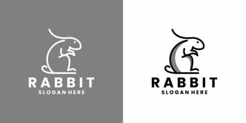 rabbit animal logo design for health , community care and store