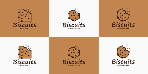 bundle biscuits logo design vector for food restaurant culinary - obrazy, fototapety, plakaty