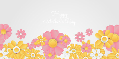 Happy Mothers day background. Happy mothers day, flowers leaf foliage celebration badge design