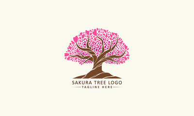 Abstract sakura tree logo template design © Dimas