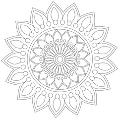 Leaf Flower Petal Coloring Mandala Art Simple Graphic Shape Vector Floral Oriental Outline Vintage Decorative Elements Pattern Illustration Islam Arabic Indian Turkish Mystic Religion Morals Lotus