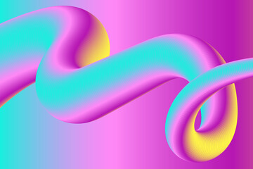 3D Abstract Vector Wallpaper Fluid Liquid Curve Futuristic Background. Multicolor Banner Creative Graphic Design. Dynamic Elements in Vibrant Modern Colors.