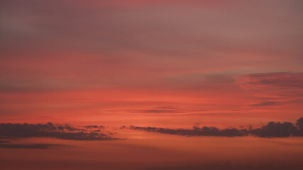 Sunset clouds in the sky in summer evening