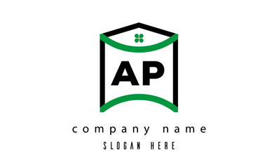 AP creative real estate latter logo vector