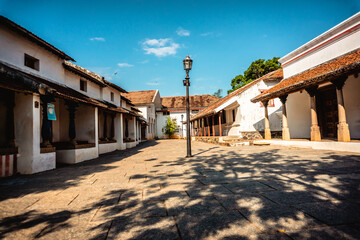 Obraz premium Tamilnadu Chettinadu Style Heritage Homes. DakshinaChitra is a living-history museum in the Indian state of Chennai, Tamil Nadu, dedicated to South Indian heritage and cultures and more