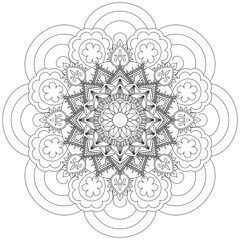 Leaf Flower Petal Coloring Mandala Art Simple Graphic Shape Vector Floral Oriental Outline Vintage Decorative Elements Pattern Illustration Islam Arabic Indian Turkish Mystic Religion Morals Lotus