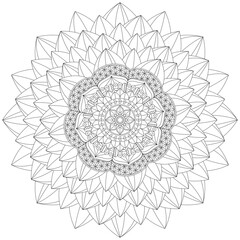 Leaf Flower Petal Coloring Mandala Art Simple Graphic Shape Vector Floral Oriental Outline Vintage Decorative Elements Pattern Illustration Islam Arabic Indian Turkish Mystic Religion Morals Lotus
