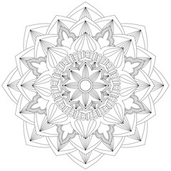 Leaf Flower Petal Coloring Mandala Art Simple Graphic Shape Vector Floral Oriental Outline Vintage Decorative Elements Pattern Illustration Islam Arabic Indian Turkish Mystic Religion Morals Lotus