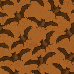 Vintage Style Kraft Bat Halloween Background or Wallpaper - 453481829