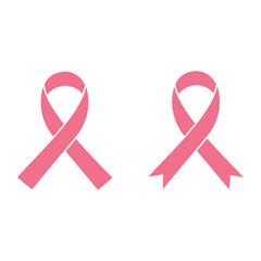 Pink ribbon icon on white background,vector illustration
