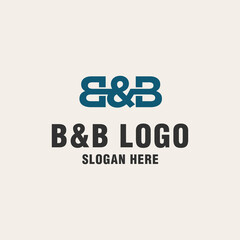 Letter B&B logo template on monogram style