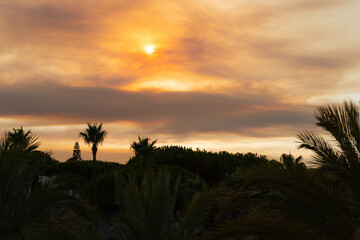 Fototapeta na wymiar Beautiful sunset at Vale do Lobo, Almancil, Algarve