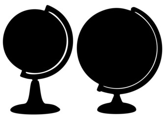 Large globes in the set. Vector image.