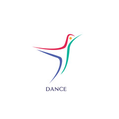 Hummingbird and dance logo
