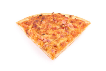 Pizza on a white plate. Fast food. A dish of Italian cuisine