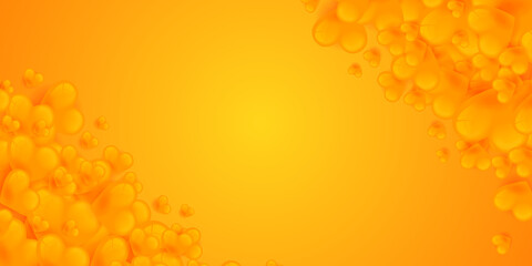 valentine's day background with orange yellow hearts