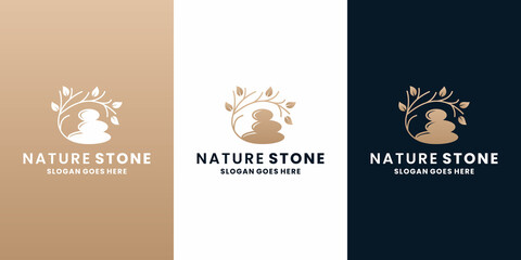 nature stones logo design spa meditation