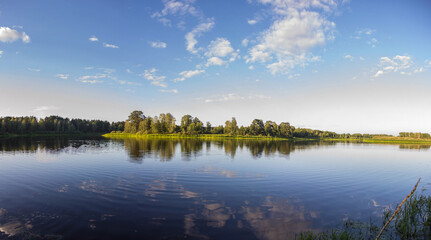 River and forest summer landscape