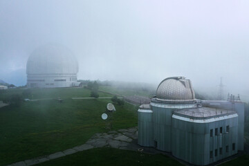 Nizhny Arkhyz, Russia - June 26, 2021: Aerial view of Astrophysical observatory of the Russian...