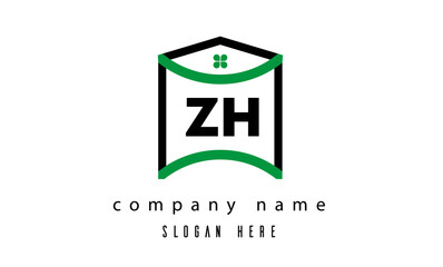 ZH creative real estate latter logo vector