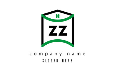 ZZ creative real estate latter logo vector
