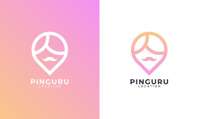 Map Pin Guru Logo Design Template Element