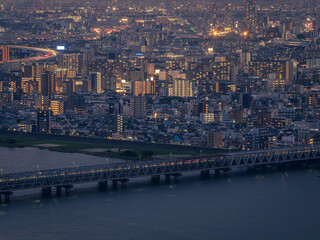 梅田スカイビルからの夕景