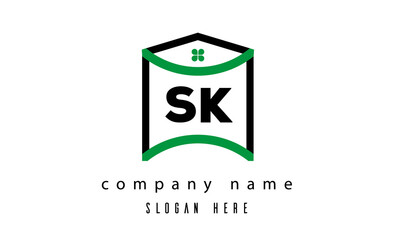 SK creative real estate latter logo vector