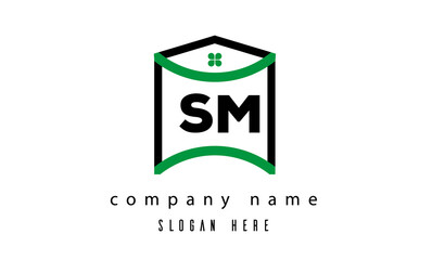 SM creative real estate latter logo vector