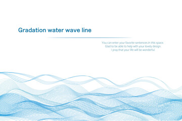 グラデーションウォーターウェーブ、繊細なラインの背景フレーム
