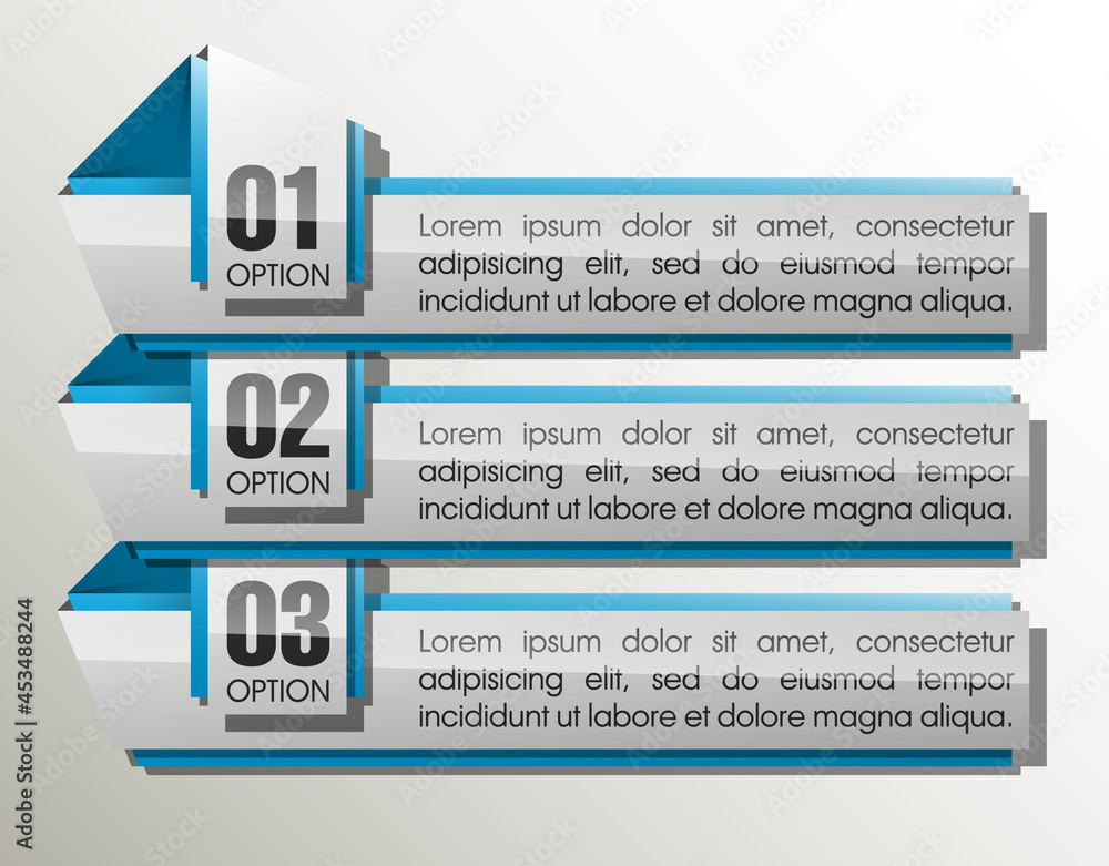 Poster Information infographic statistic vector presentation. Graphic composition for your business presentations. Three glossy strip for your annotations. Three color sticker for registration of proposals