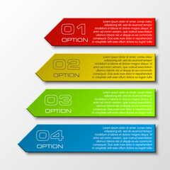 Information infographic statistic vector presentation. Graphic composition for your business presentations. Four glossy strip for your annotations. Four color sticker for registration of proposals