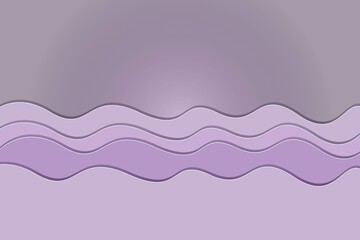 purple abstract papercut background. Textured realistic abstract papercut decor with wavy overlays and gradient effect patterns. 3d topography help. Vector illustration. Cover layout template