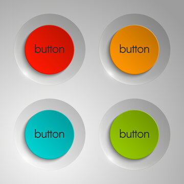 web round button for website or app. Isolated bell sign with border, reflection and shadow on background. Vector eps10.