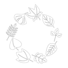 手描き風落ち葉フレーム