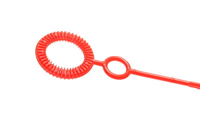 Round bubble wand, toy for children isolated on white background, top view