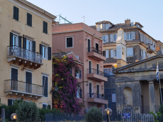 window windows in corfu city greece, old style traditional vintage