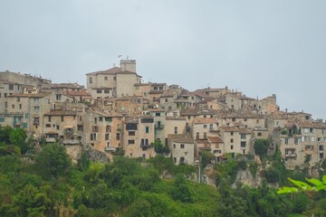 Beautiful medieval town of Tourrette sur Loup, situated on the hilltop in France