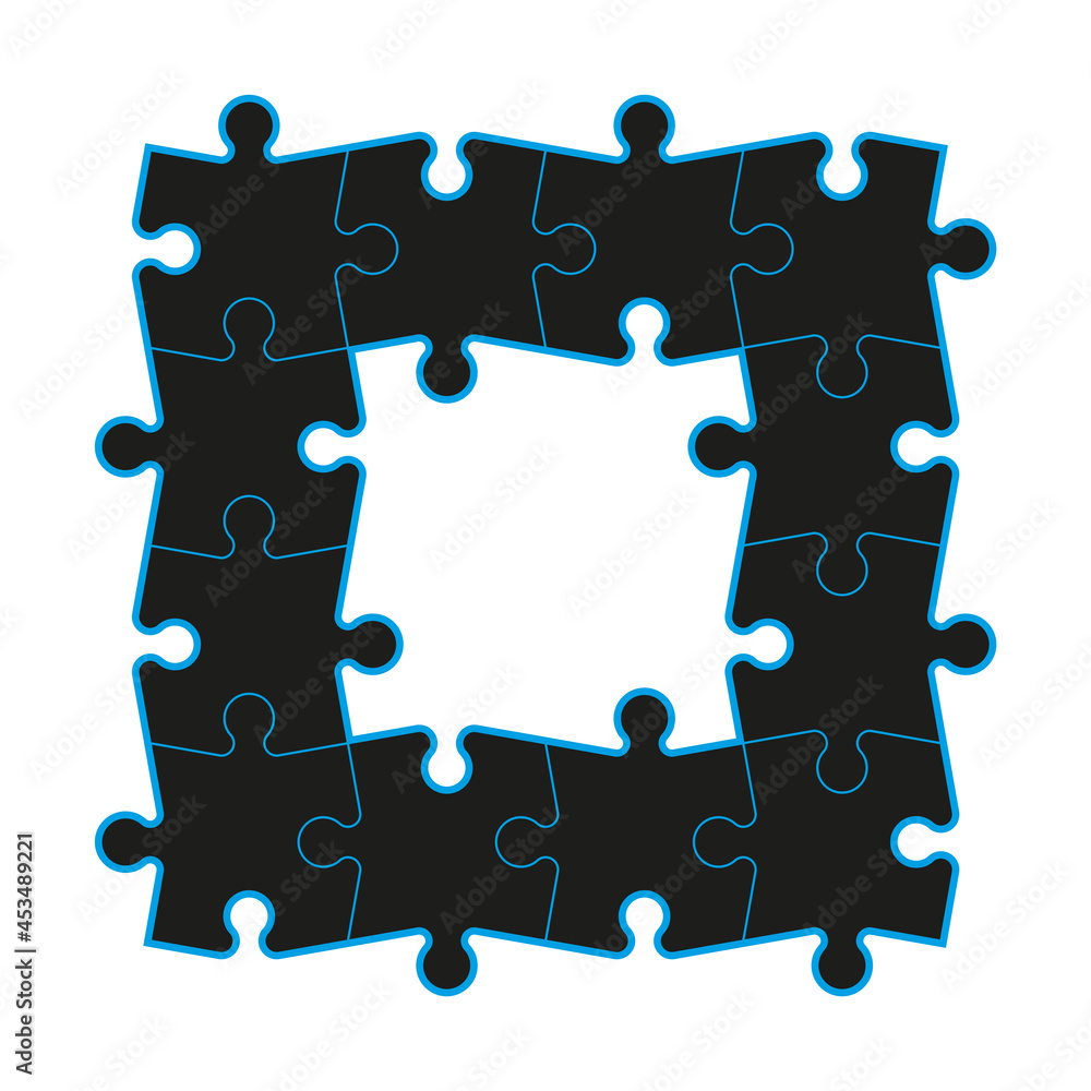 Poster A lot of piece flat puzzle pattern presentation. Many step puzzles business background. Simple pattern. Section compare service banner. Puzzle illustration template simple shape. Abstract Background
