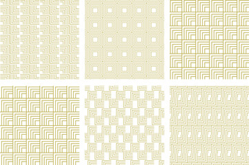 Abstract Vector Golden Line Art Pattern Background Design. Stock Illustration.
