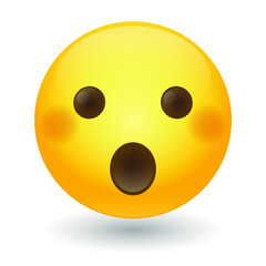 Open Mouth Emoji Icon Illustration Sign. Surprised Vector Symbol Emoticon Design Vector Clip Art.