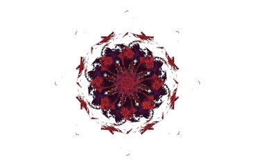abstract aggressive fractal red black symmetric figure