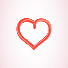 romantic heart of love line art icon for dating apps and websites