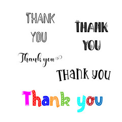 THANK YOU hand lettering custom handmade calligraphy, vector thank you inscription sign