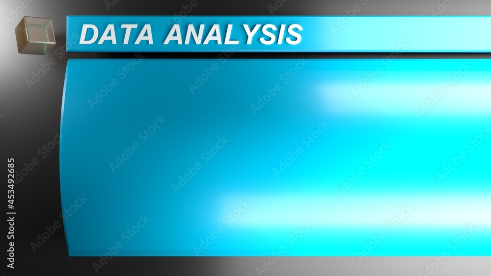 Poster data analysis blue slide background - 3d rendering illustration