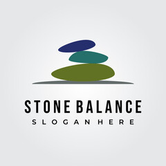 stone balance vintage logo icon vector illustration design graphic